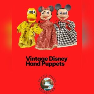 Disney Mickey Mouse, Minnie Mouse And Pluto Hand Puppet | Gund | Vintage